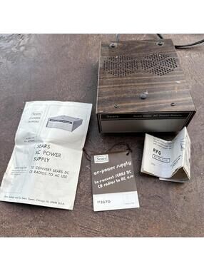 Vintage Sears Solid State AC Power Supply Model 934.36700500 13.8V DC 1A Tested
